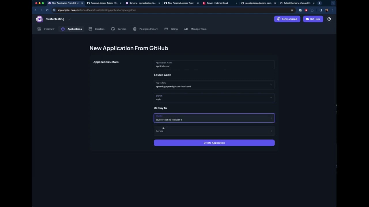 Appliku Clusters Demo
