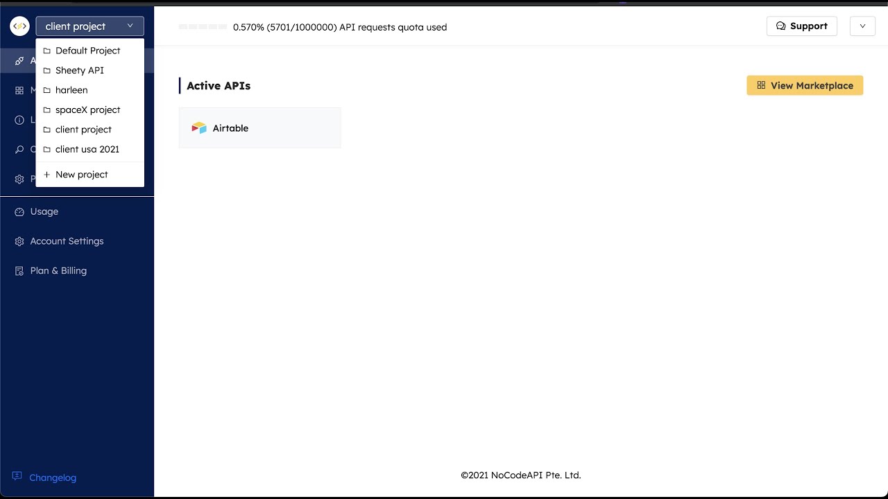 Project Setup, Add teams members — NoCodeAPI