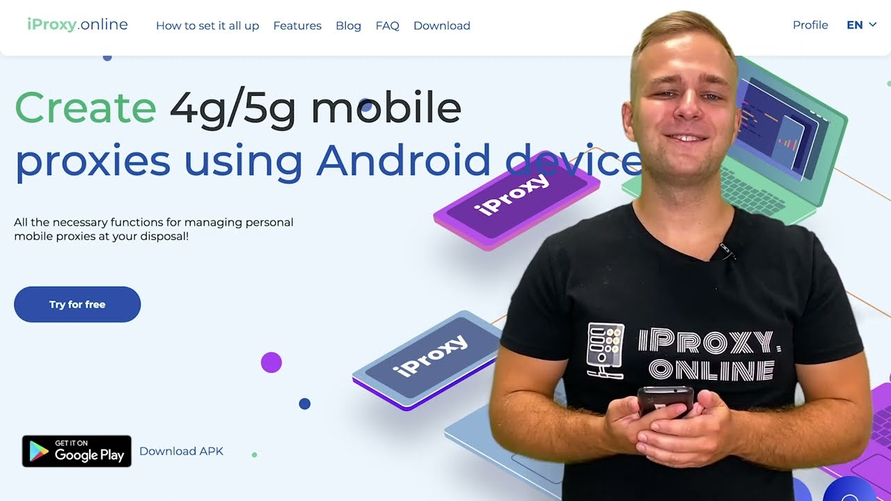 iProxy.online: create 4g/5g mobile proxies using Android devices. Fast, easy, no programming skills