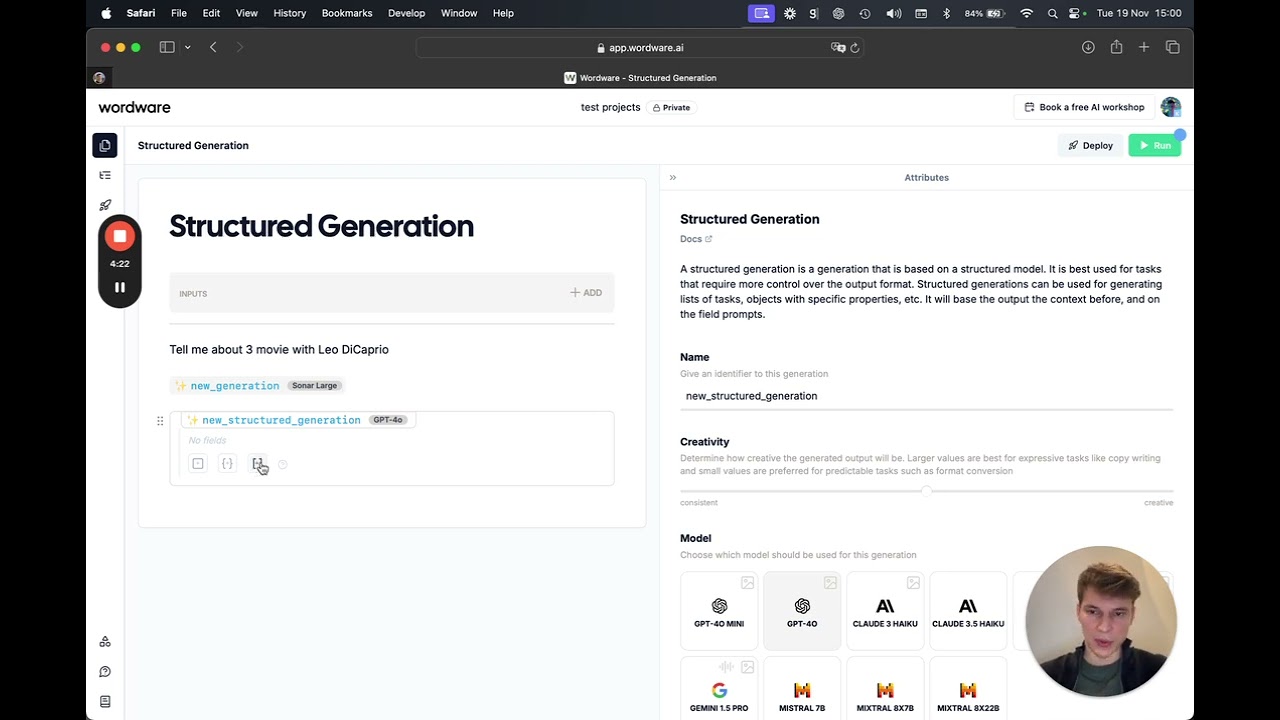 How to Use Structured Generations in Wordware